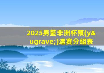 2025男籃非洲杯預(yù)選賽分組表