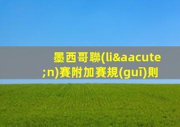 墨西哥聯(lián)賽附加賽規(guī)則