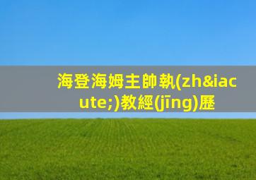 海登海姆主帥執(zhí)教經(jīng)歷