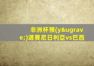 非洲杯預(yù)選賽尼日利亞vs巴西